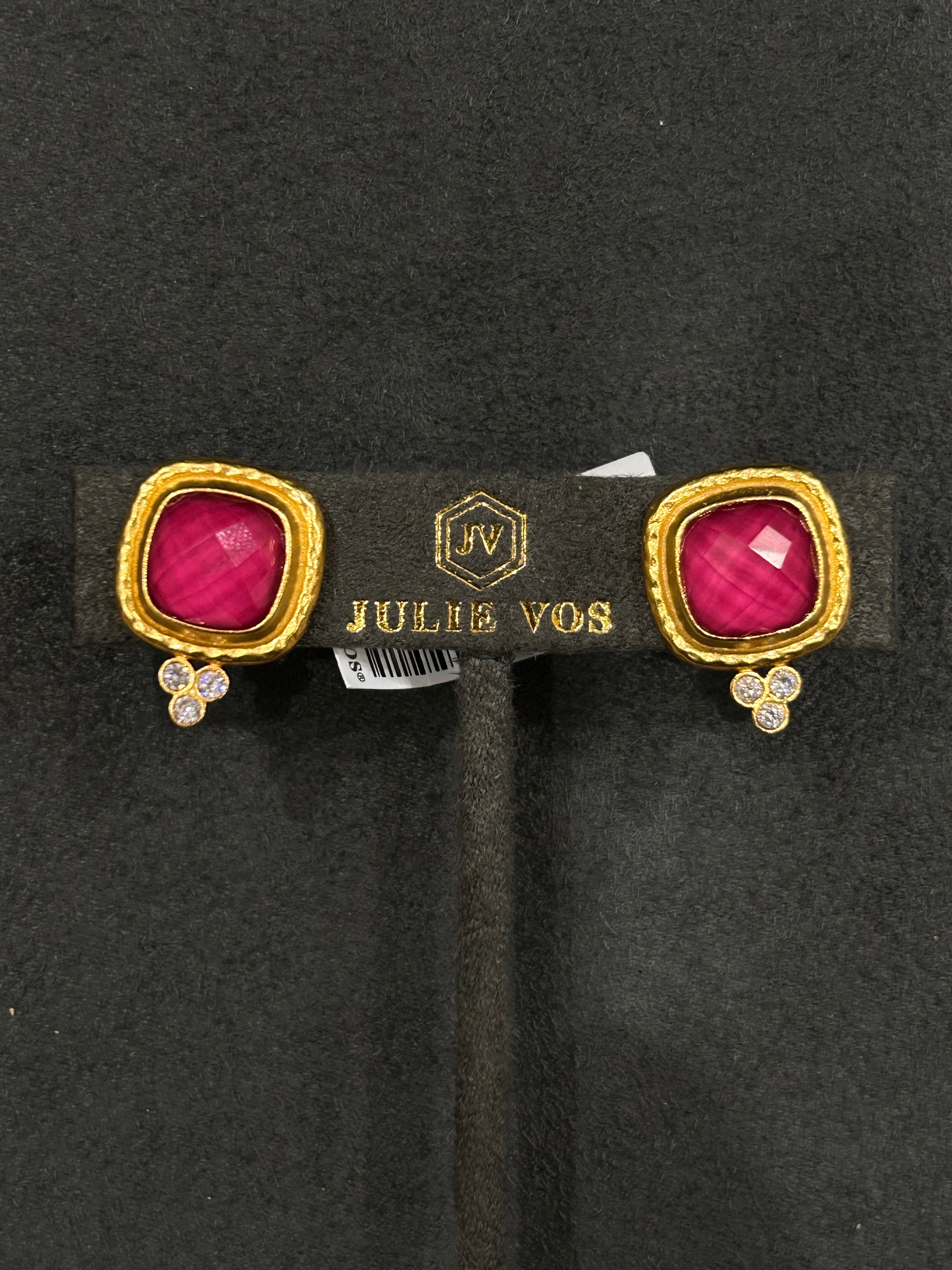 TUDOR STUD-IRIDESCENT RASPBERRY