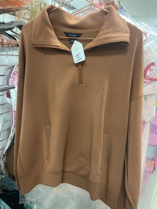 QUARTER ZIP PULLOVER - CAMEL