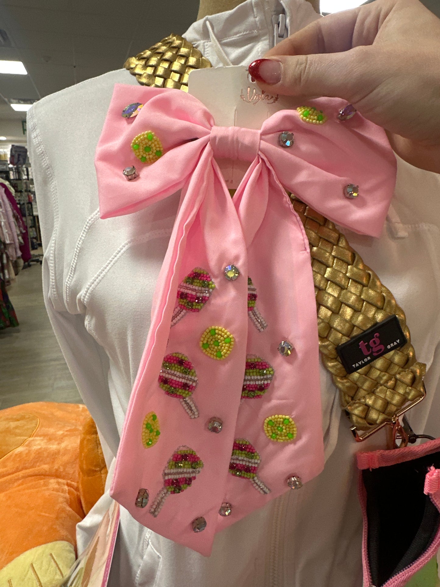 PINK PICKLEBALL BOW