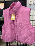 BUBBLEGUM PINK QUILTED VEST