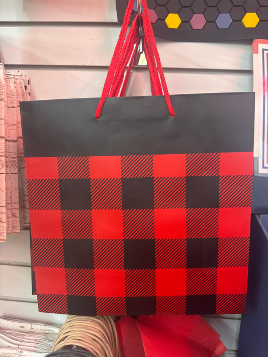 RED BUFFALO PLAID GIFT BAG - 12X12X5 - Pharm Favorites by Economy Pharmacy