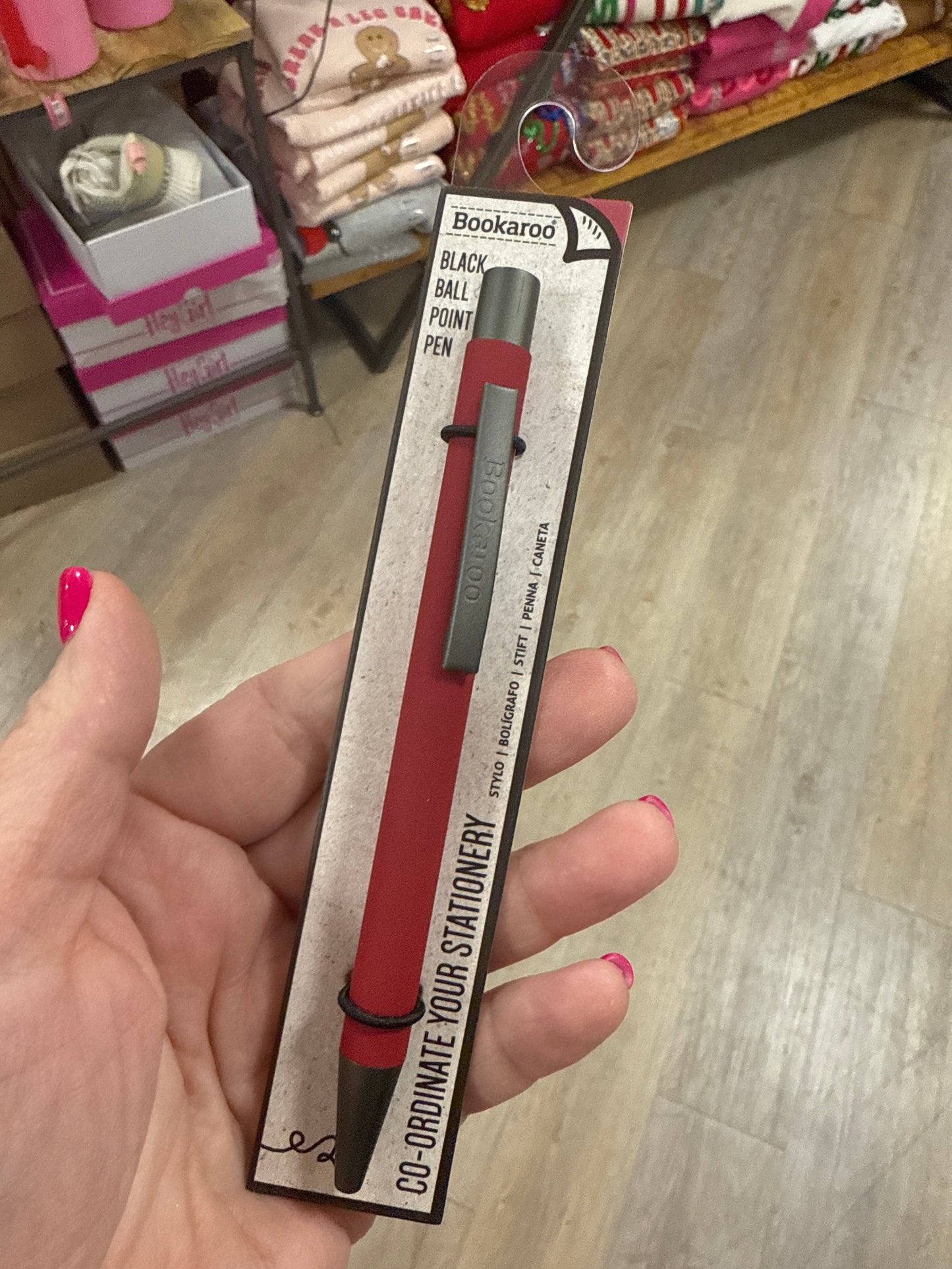 BOOKAROO BALL POINT PEN - DARK RED