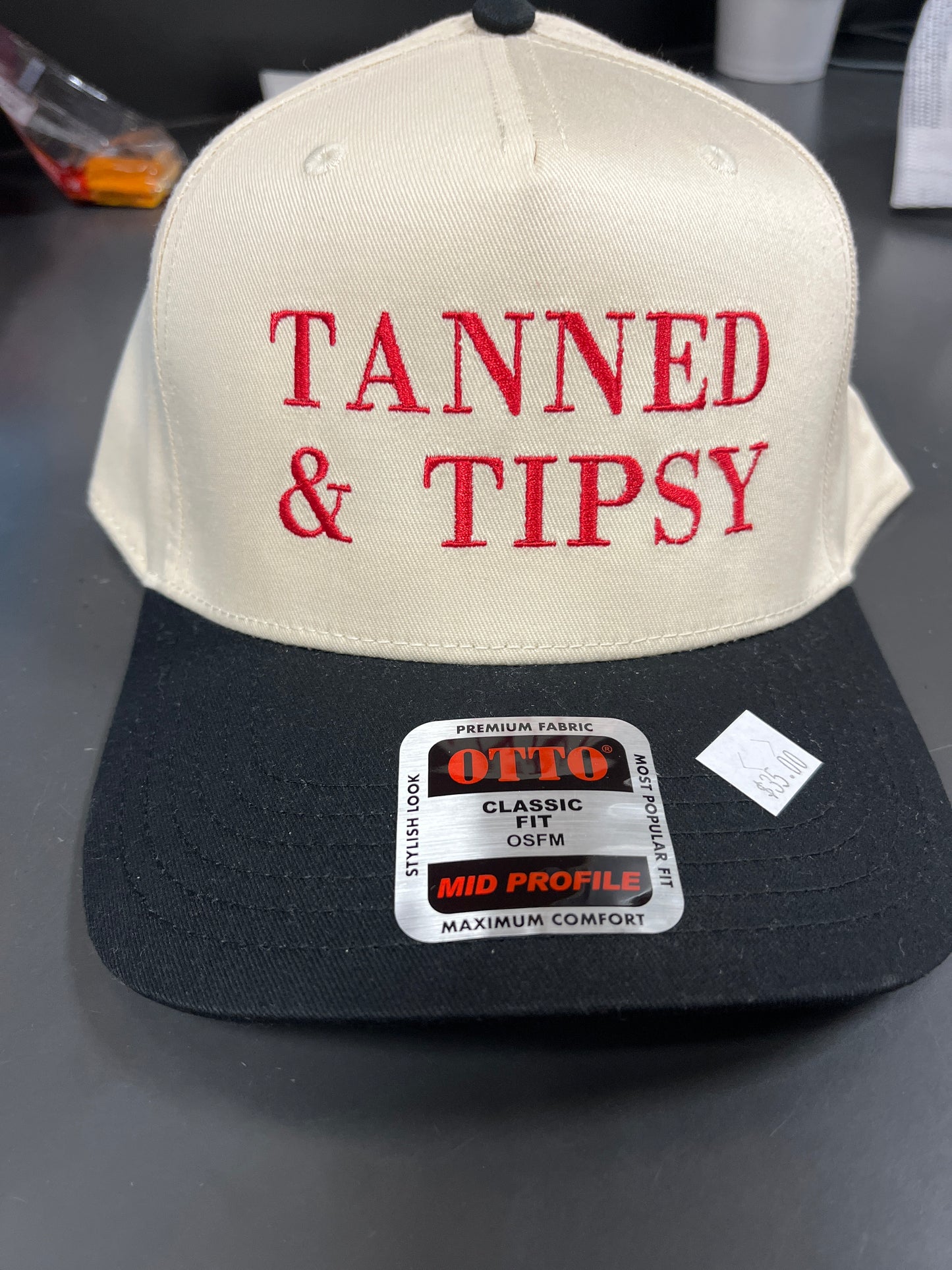 TANNED & TIPSY HAT BLACK/IVORY
