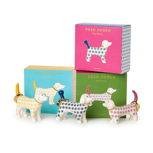 DOG CERAMIC RING HOLDER - ASSORTED