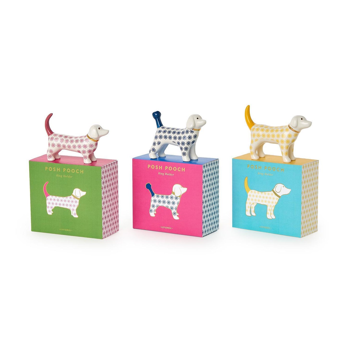 DOG CERAMIC RING HOLDER - ASSORTED