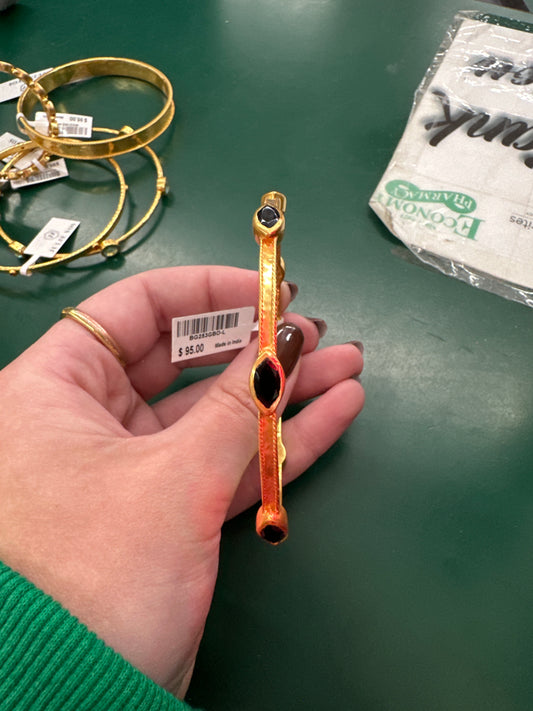 MONACO BANGLE GOLD OBSIDIAN BLACK-L