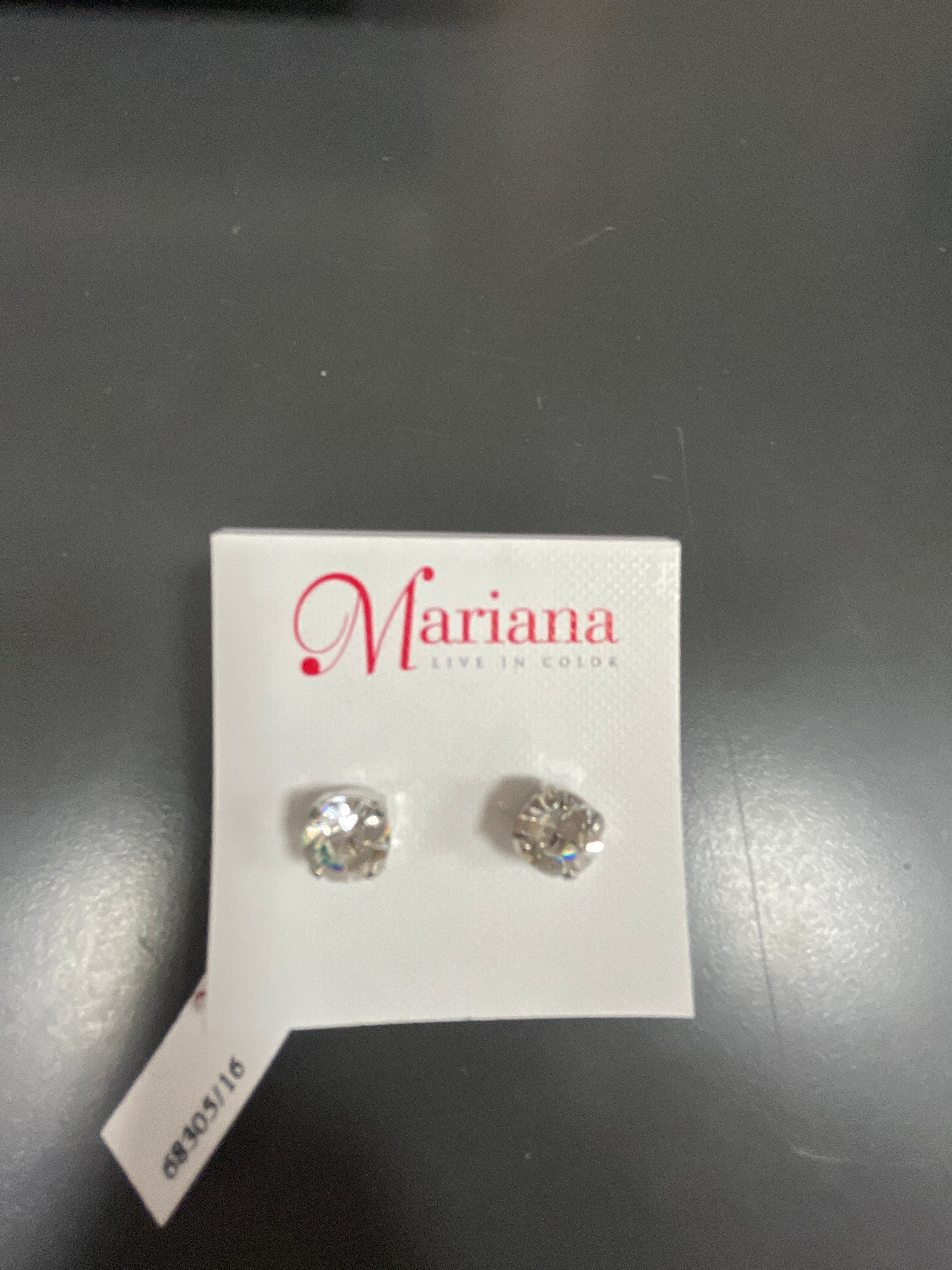 MARIANA - EARRINGS - SILVER - LARGE CLEAR STUD