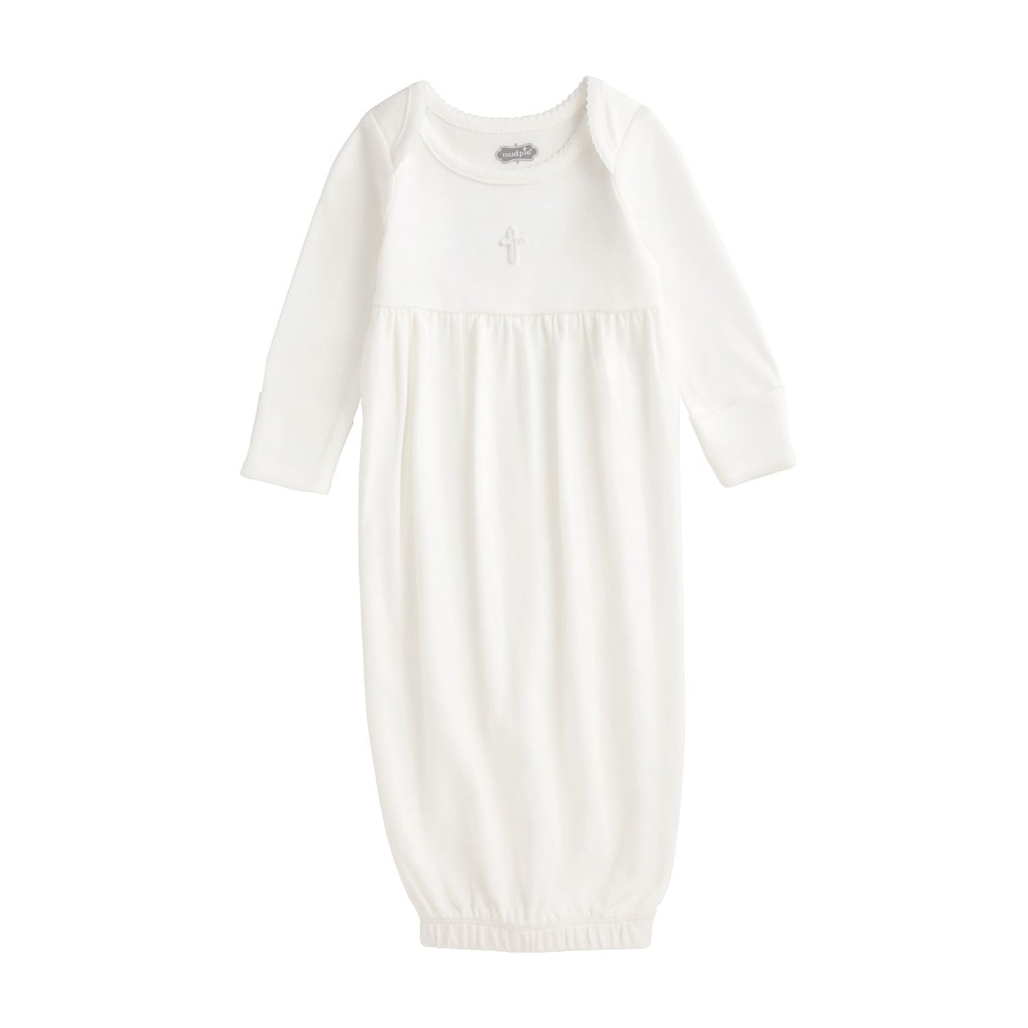 CHRISTENING CROCHET CROSS GOWN - NB