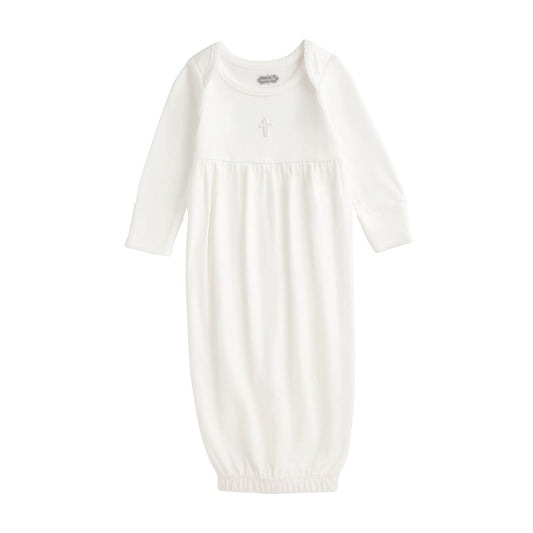 CHRISTENING CROCHET CROSS GOWN - NB