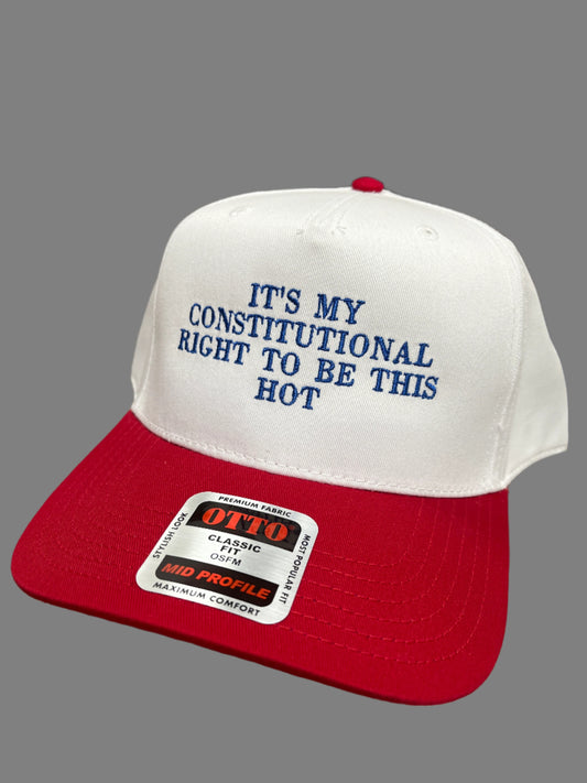 WHITE/RED HAT - IT'S MY CONSTITUIONAL RIGHT TO BE THIS HOT