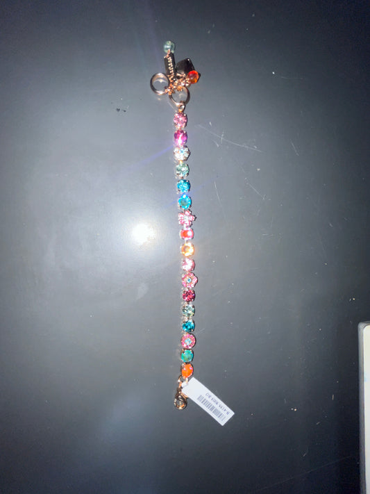 MARIANA - BRACELET - ROSE GOLD - PINK AND TURQUOISE SMALL MEDALLION