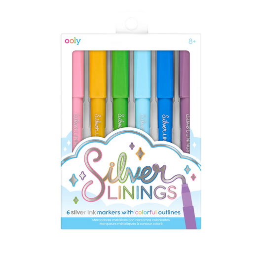SILVER LININGS: COLORFUL OUTLINE MARKER SET 6PC