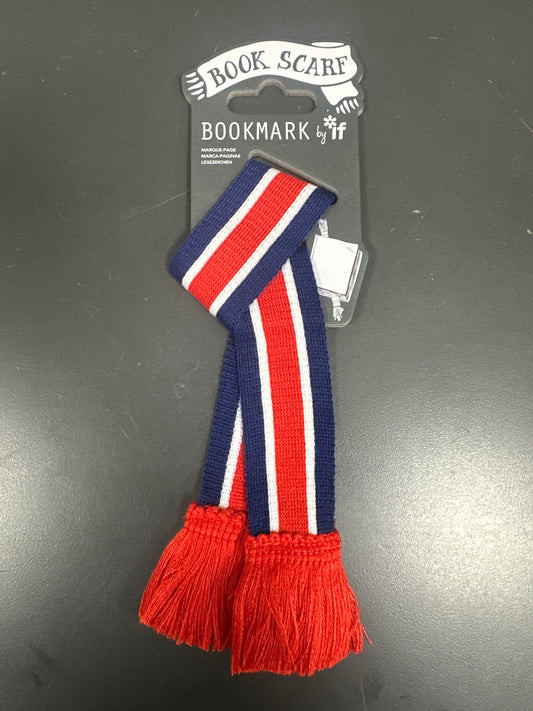 BOOK SCARF BOOKMARK -  RED, WHITE, & BLUE