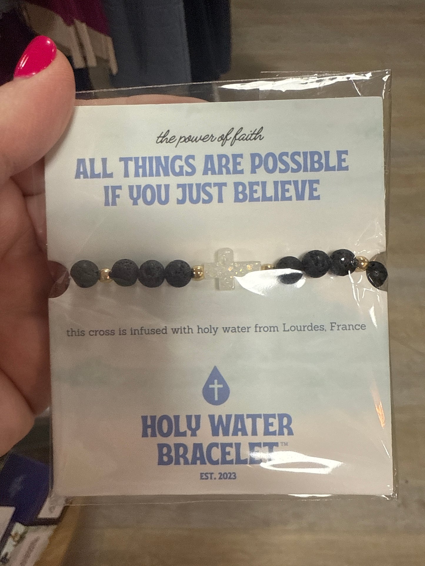 HOLY WATER MENS LAVA ROCK BRACELET IN GOLD