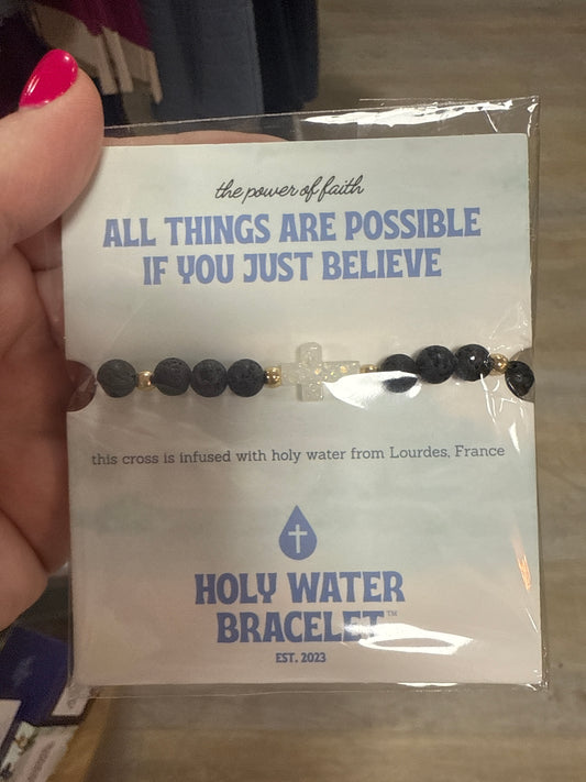 HOLY WATER MENS LAVA ROCK BRACELET IN GOLD