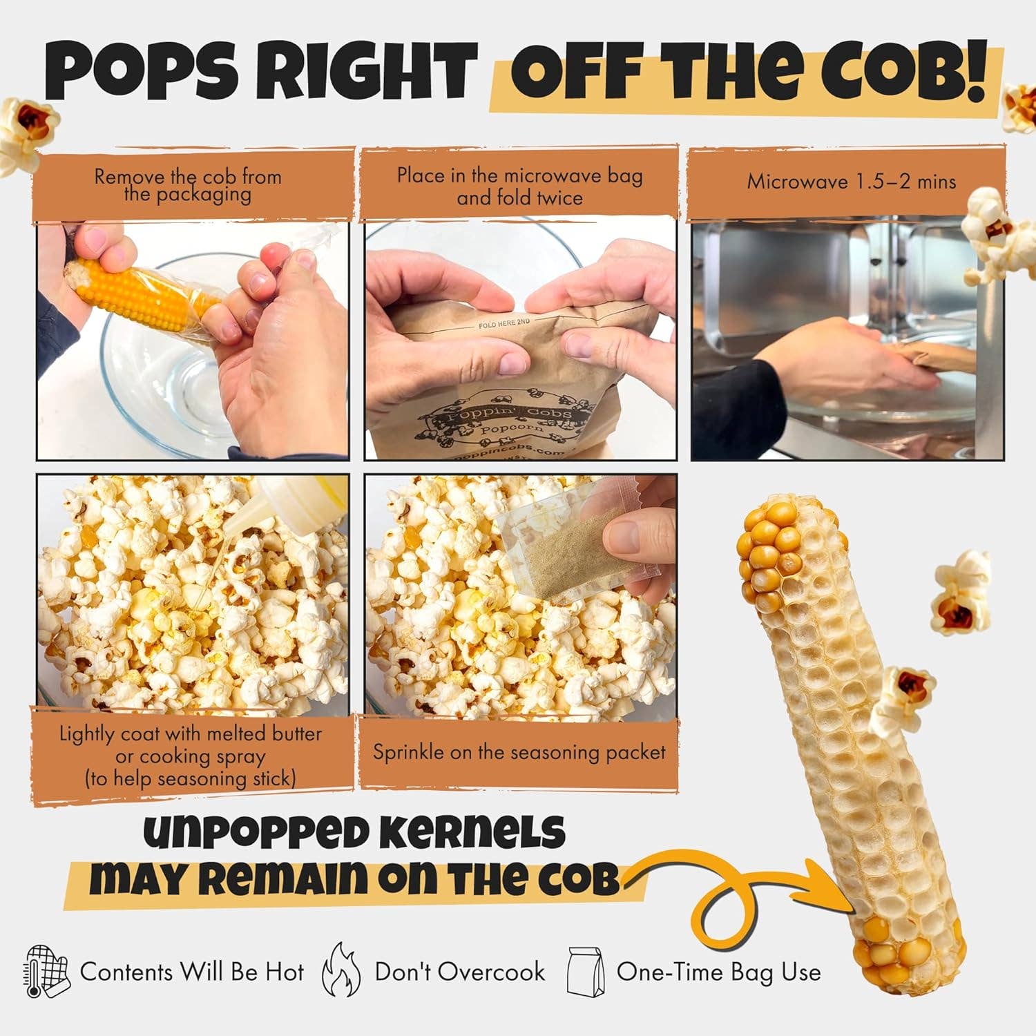 Popcorn on the Cob with Salted Carmel Seasoning 
