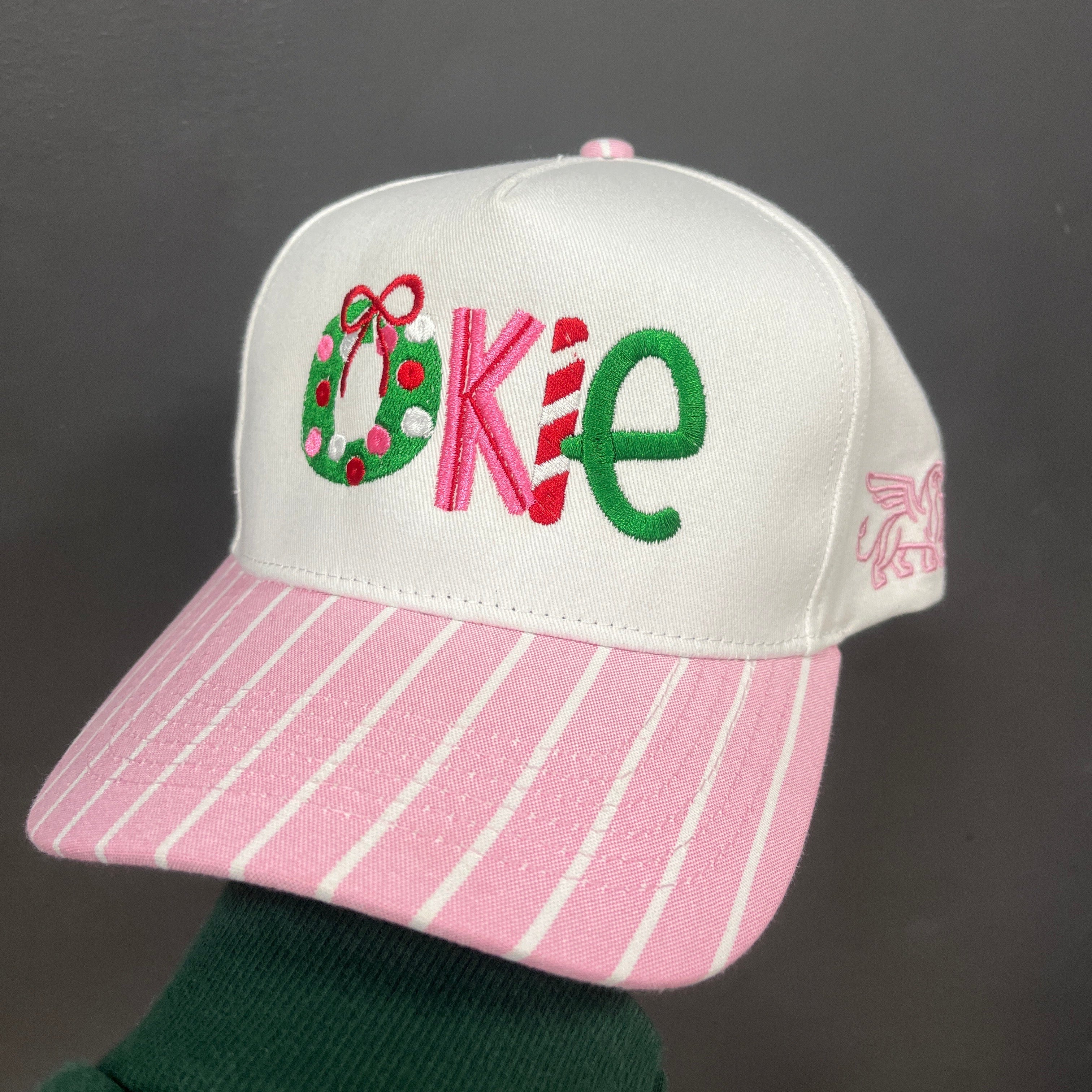 PINK STRIPED HAT - OKIE CHRISTMAS