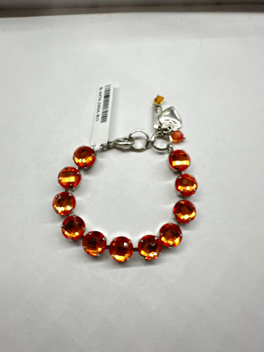 MARIANA BRCLT - SLVR - LG ORANGE STONES