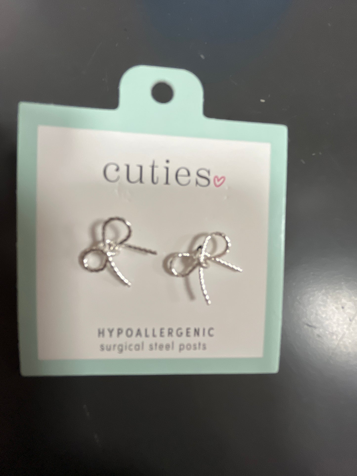 SILVER ROPE BOWS EARRINGS