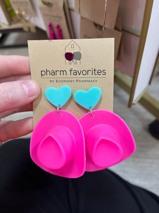 COWBOY HAT EARRINGS - ASST