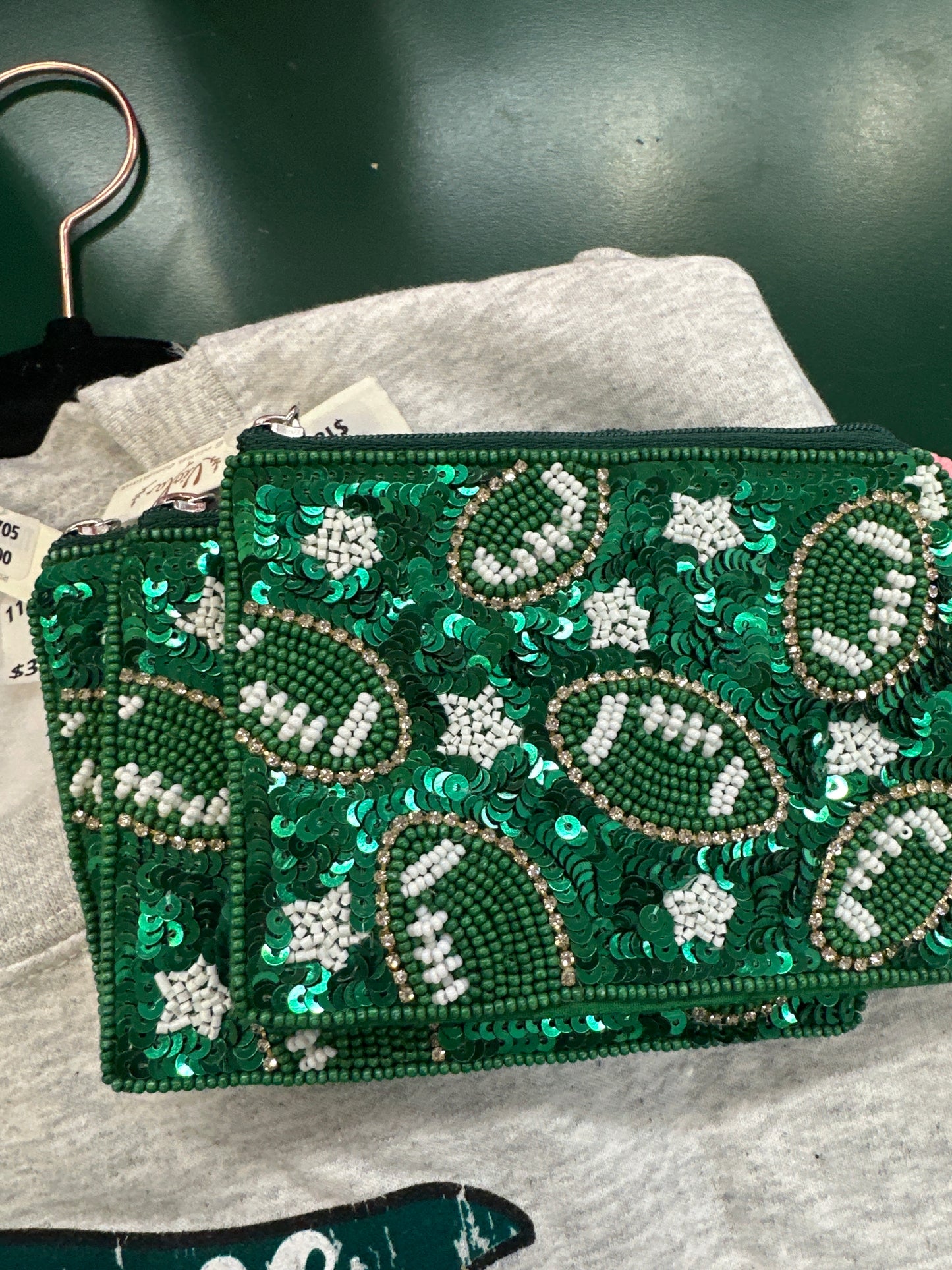 FOOTBALL STAR COIN PURSE - GREEN/WHITE