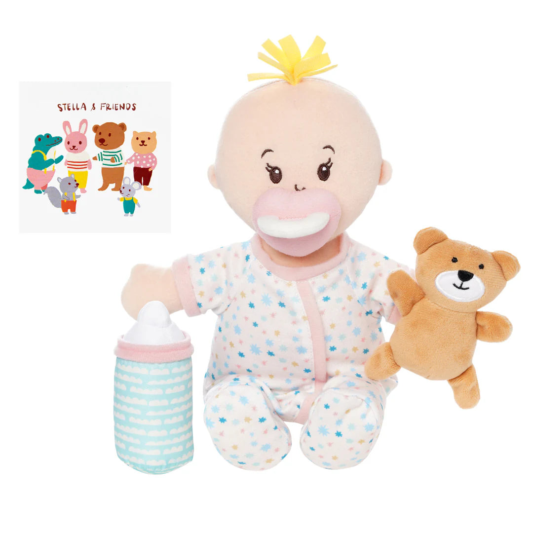 LOVE, STELLA SLEEPY TIME SET PEACH DOLL WITH BLONDE TUFT