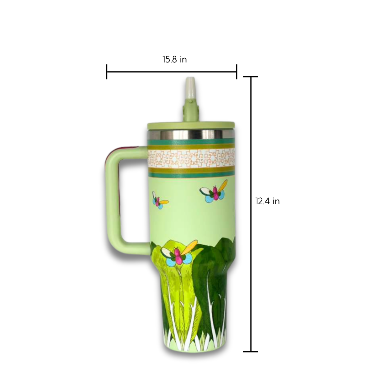 VINTAGE INSPIRED FLIP STRAW TUMBLER WITH HANDLE - 40 OZ