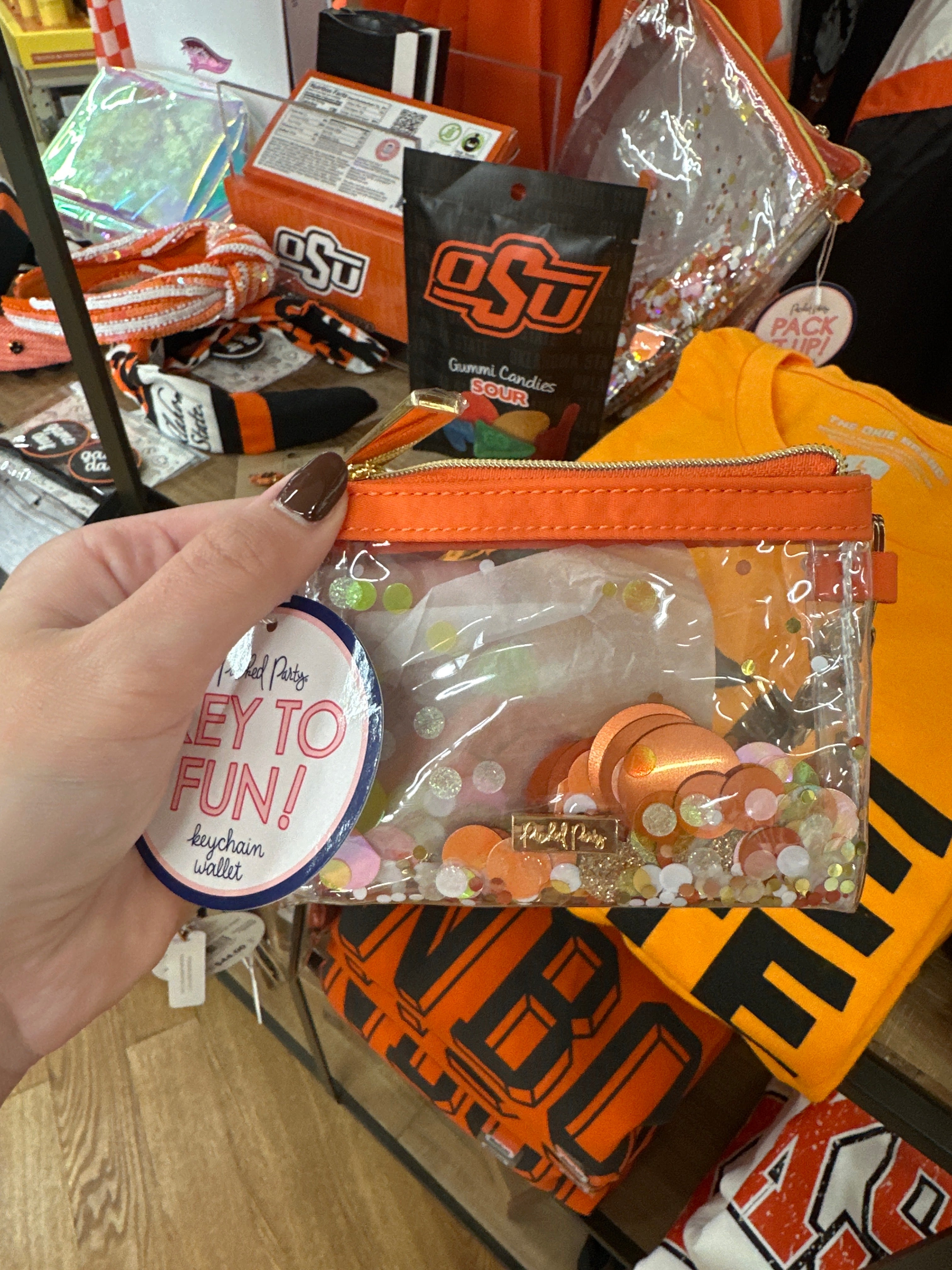 KEYCHAIN WALLET - ORANGE BURST