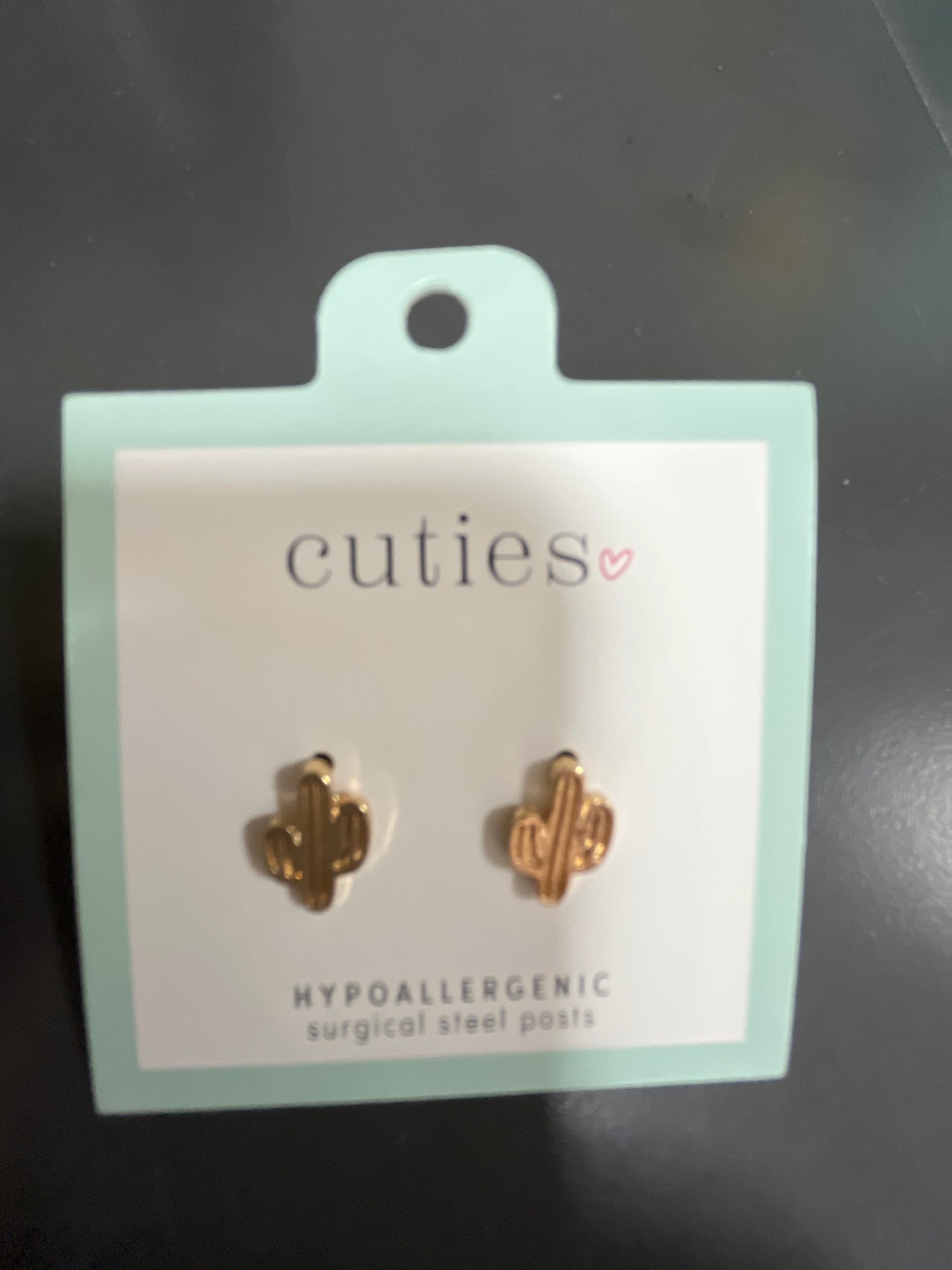 GOLD CACTUS EARRINGS