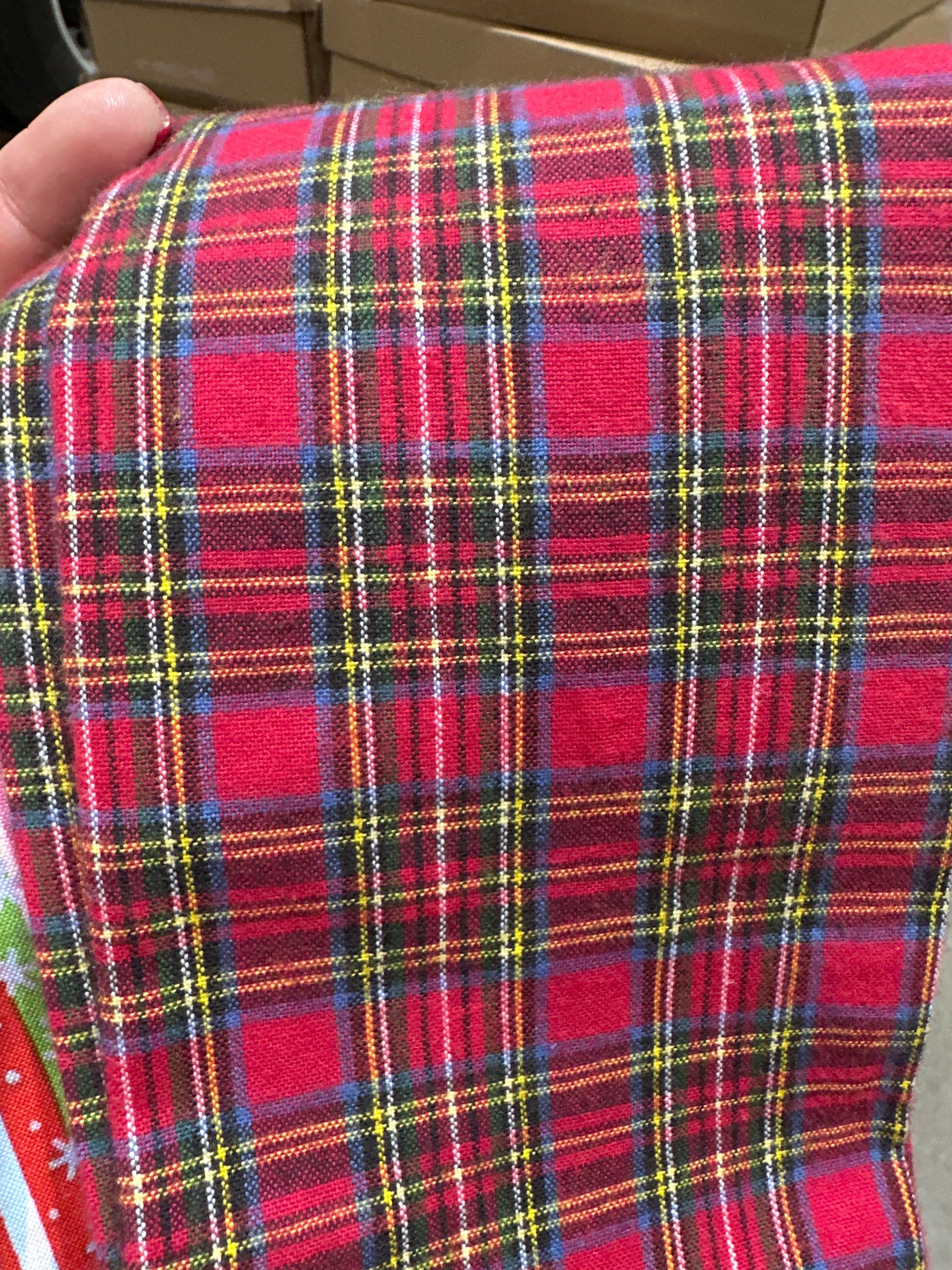 Christmas Red Plaid Wreath Scarf