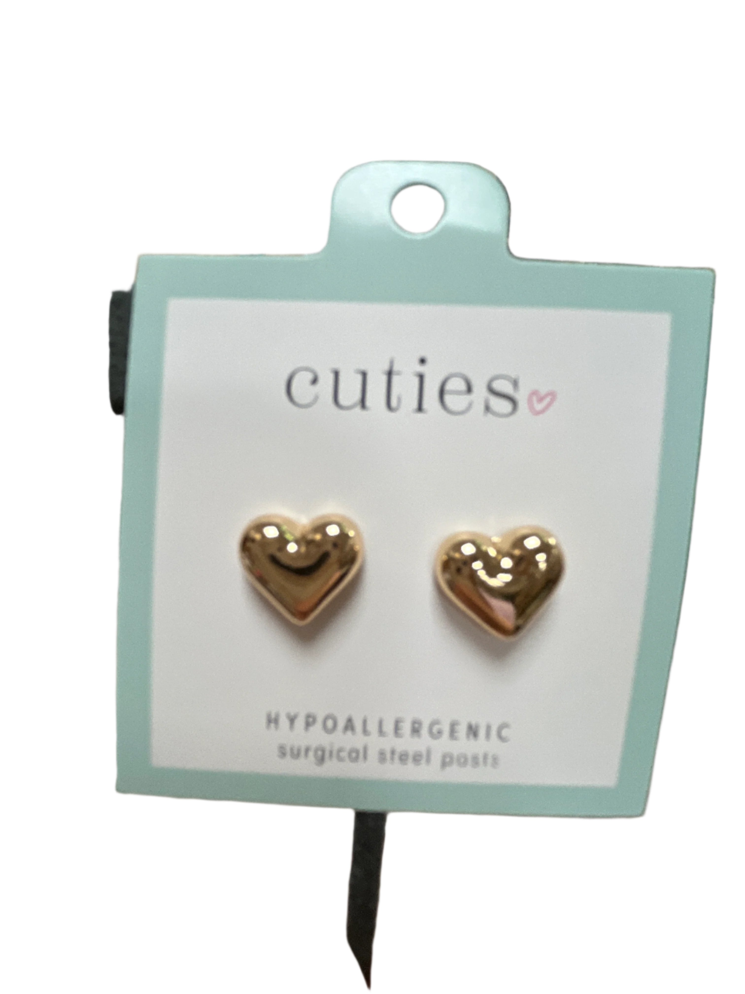 POLISHED PUFFY HEART EARRINGS
