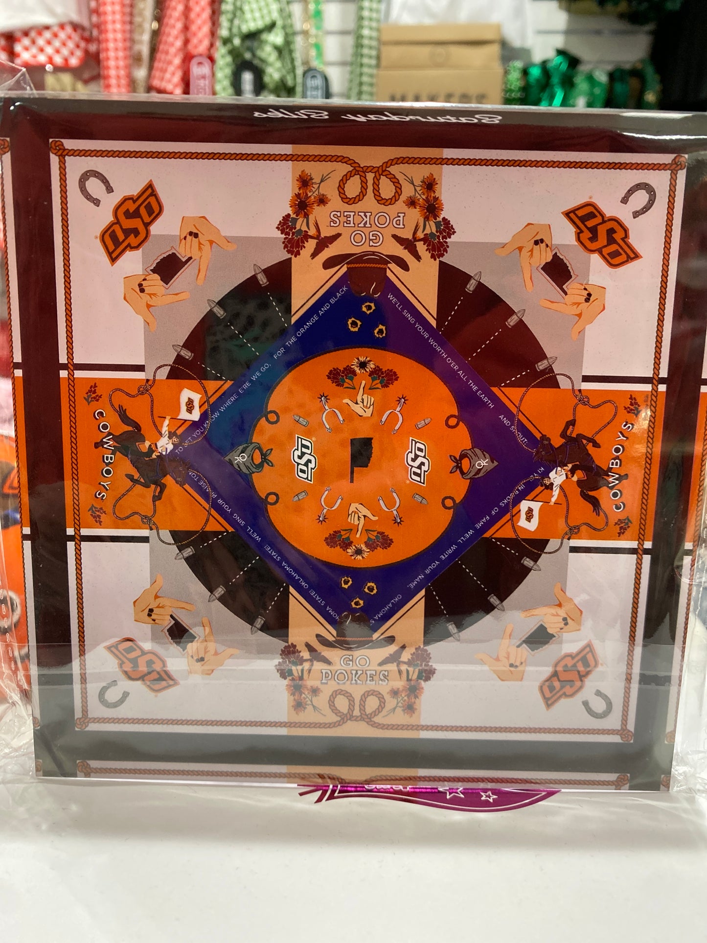 OSU COWBOYS ACRYLIC BLOCK SCARF ART