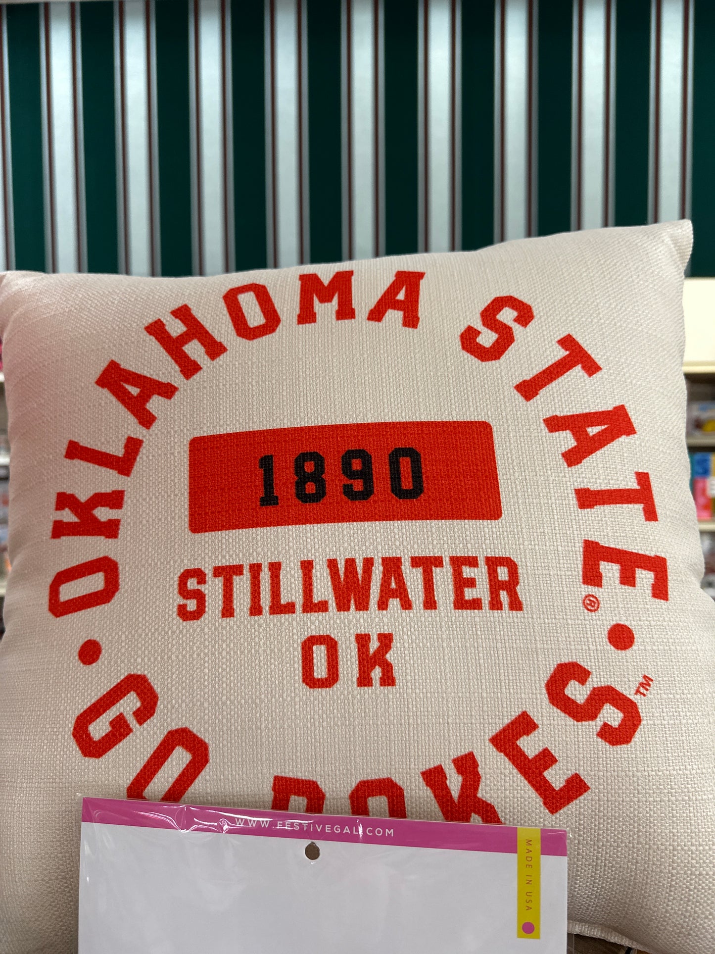 OKLAHOMA STATE ATHLETIC CIRCLE PILLOW
