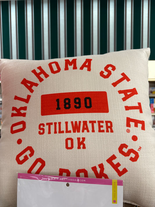 OKLAHOMA STATE ATHLETIC CIRCLE PILLOW