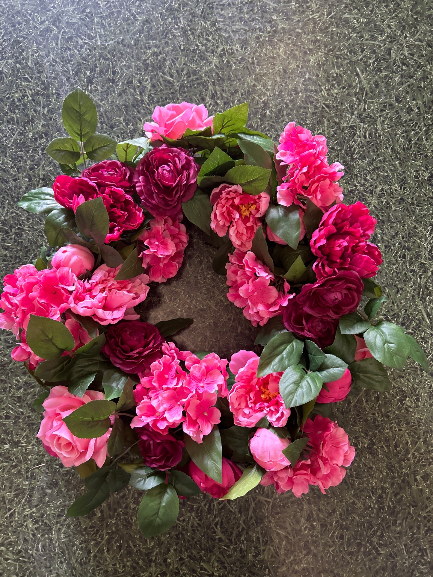 24" PEONY ROSE & HYDRANGEA WREATH