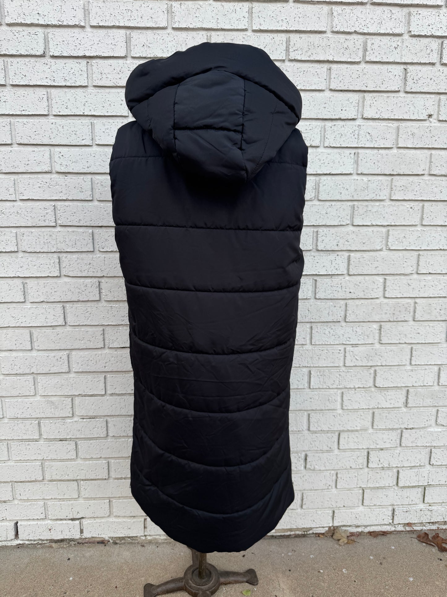 Black Long Puffer Vest