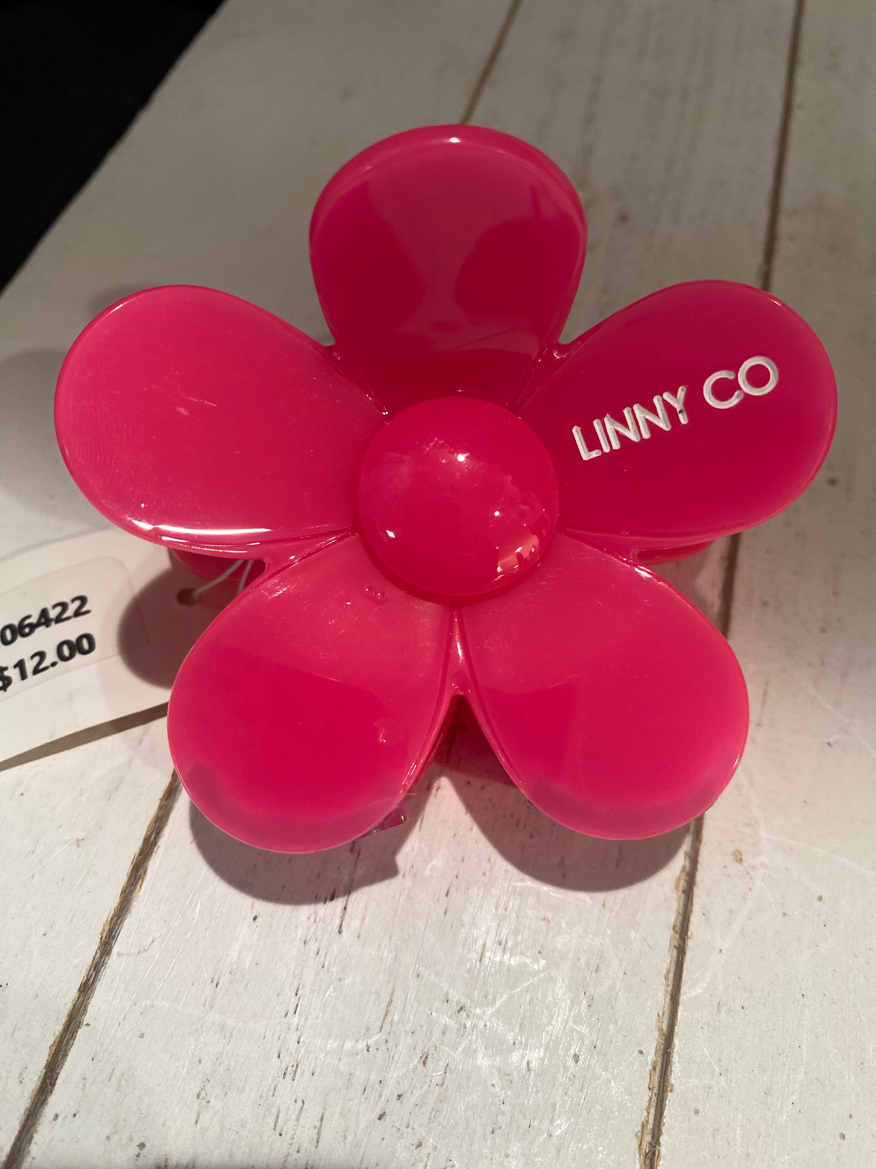 FLOWER HAIR CLIP - HOT PINK