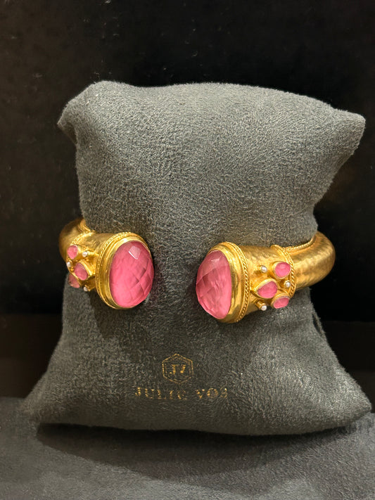 CANNES CUFFG OLD IRIDESCENT PEONY PINK W/PRL ACCEN