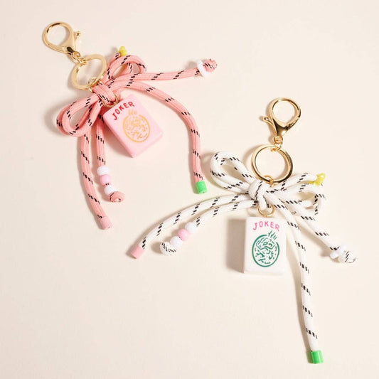 MAHJONG JOKER TILE CARD KEYCHAIN BAG CHARM