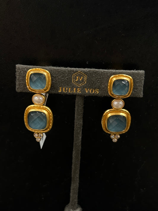 TUDOR STATEMENT EARRING - IRI PEACOCK BLUE