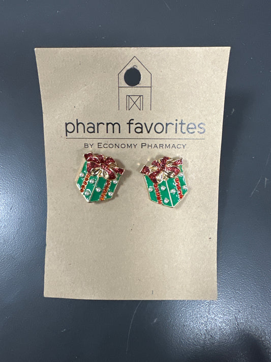 ENAMEL CHRISTMAS GIFT STUD EARRINGS