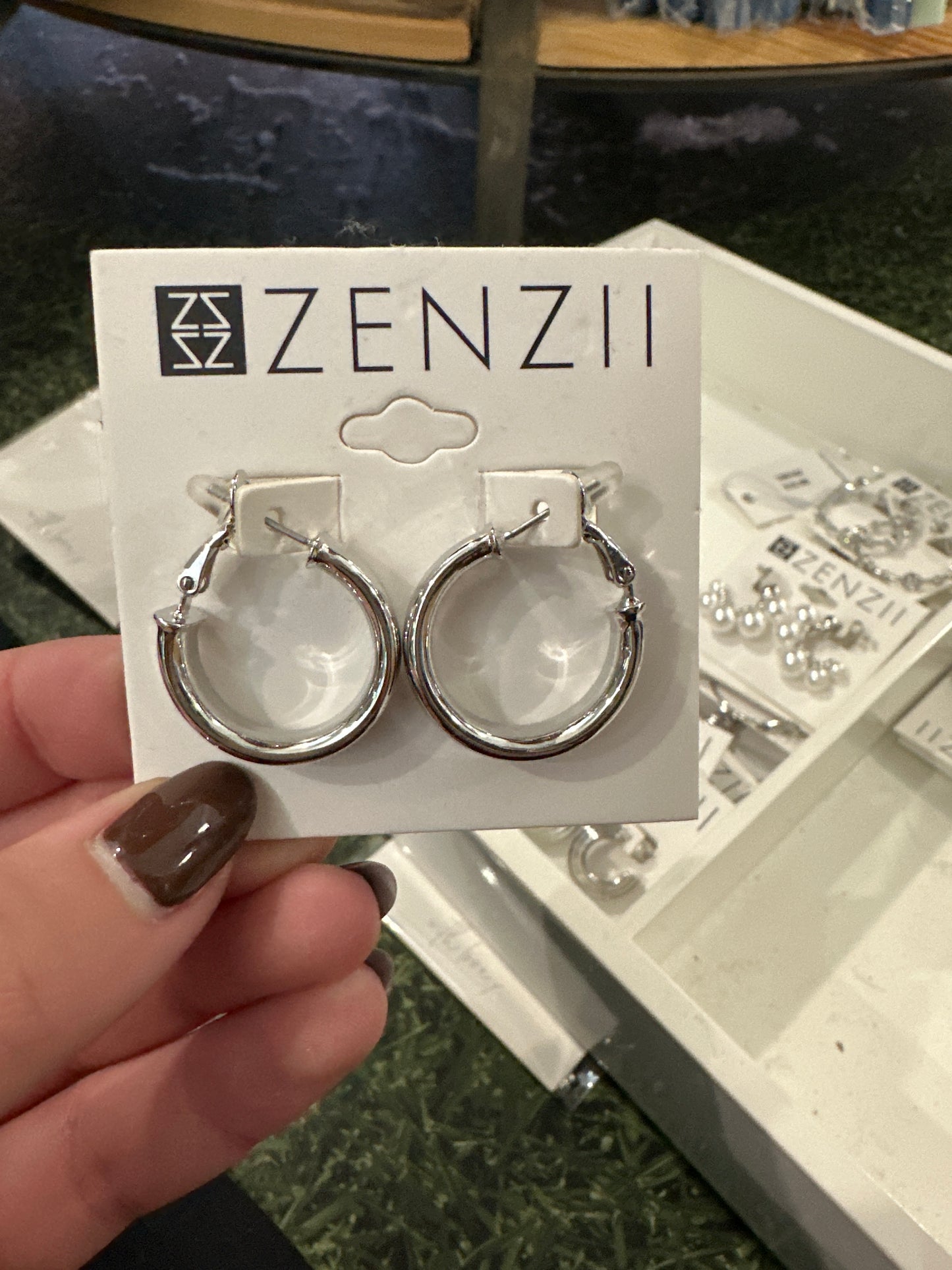 THICK SILVER HOOP EARRINGS