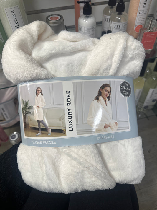 LUXURY VELVET ROBE - CREAM