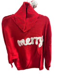 RED MERRY TURTLENECK SWEATER