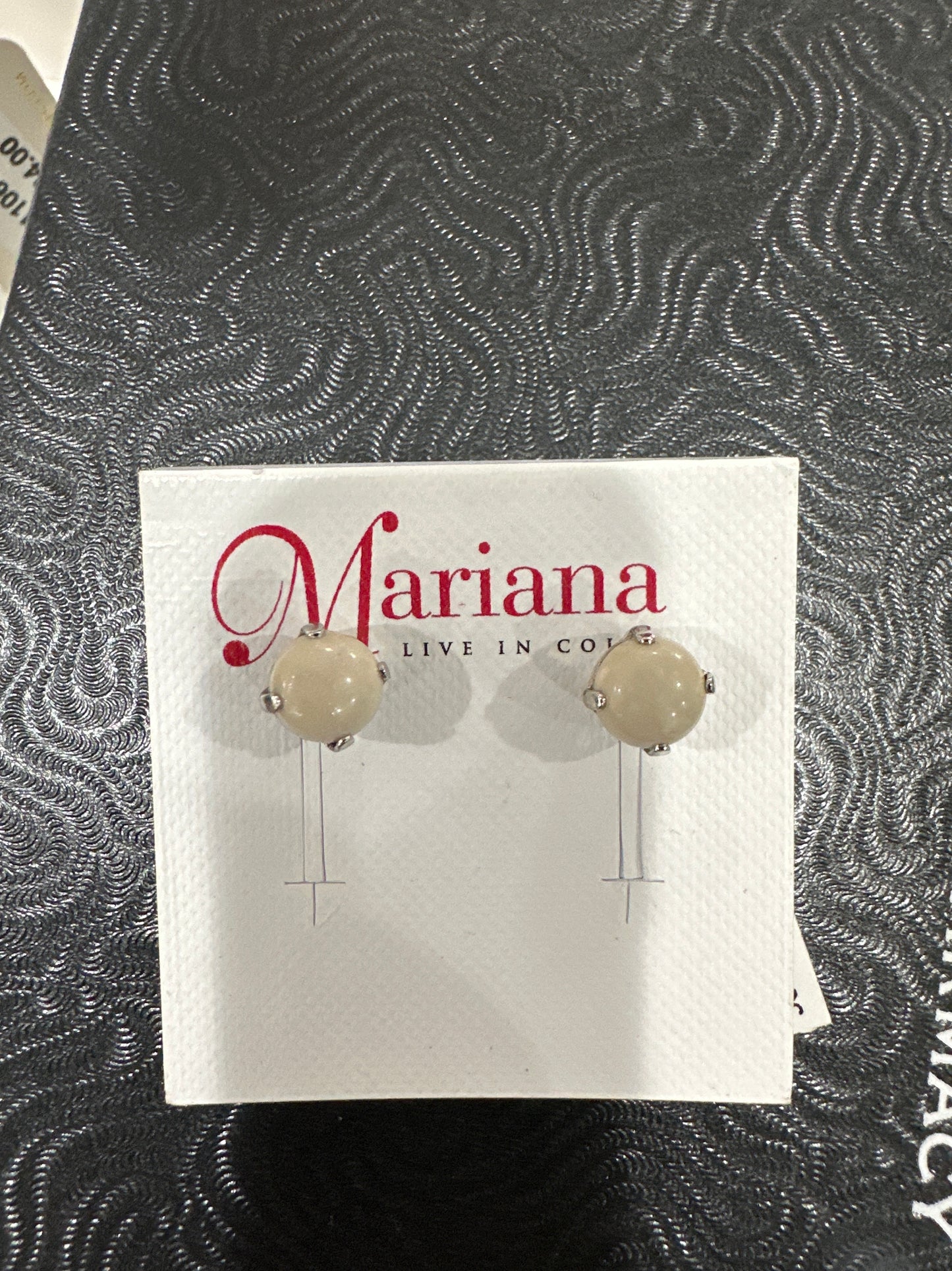 MARIANA EARR-SLVR STUDS-ECRU