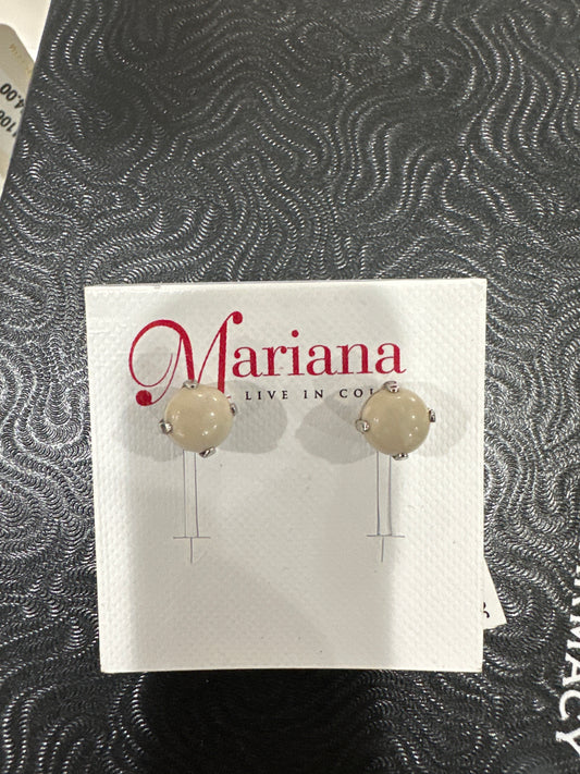 MARIANA EARR-SLVR STUDS-ECRU