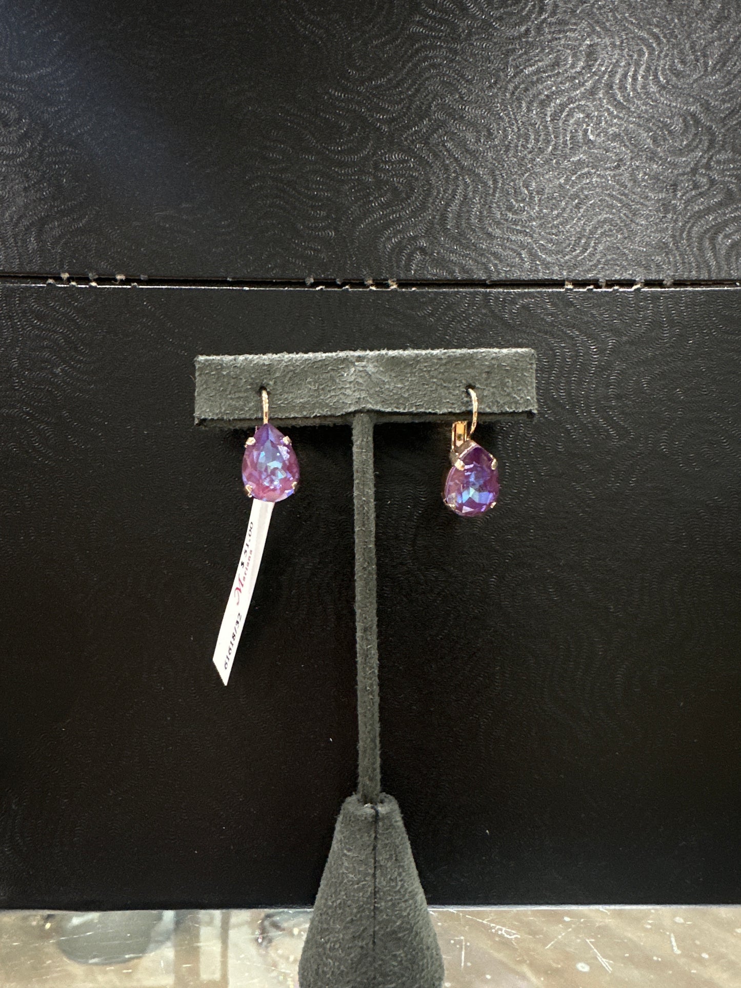 MARIANA EARRINGS -RG-LG PURPLE TEARDROP