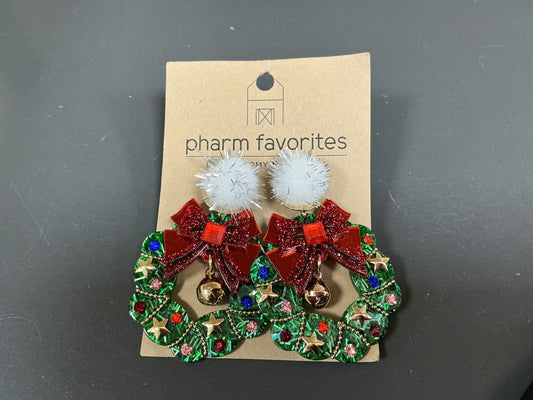 Acrylic Christmas Wreath Earrings