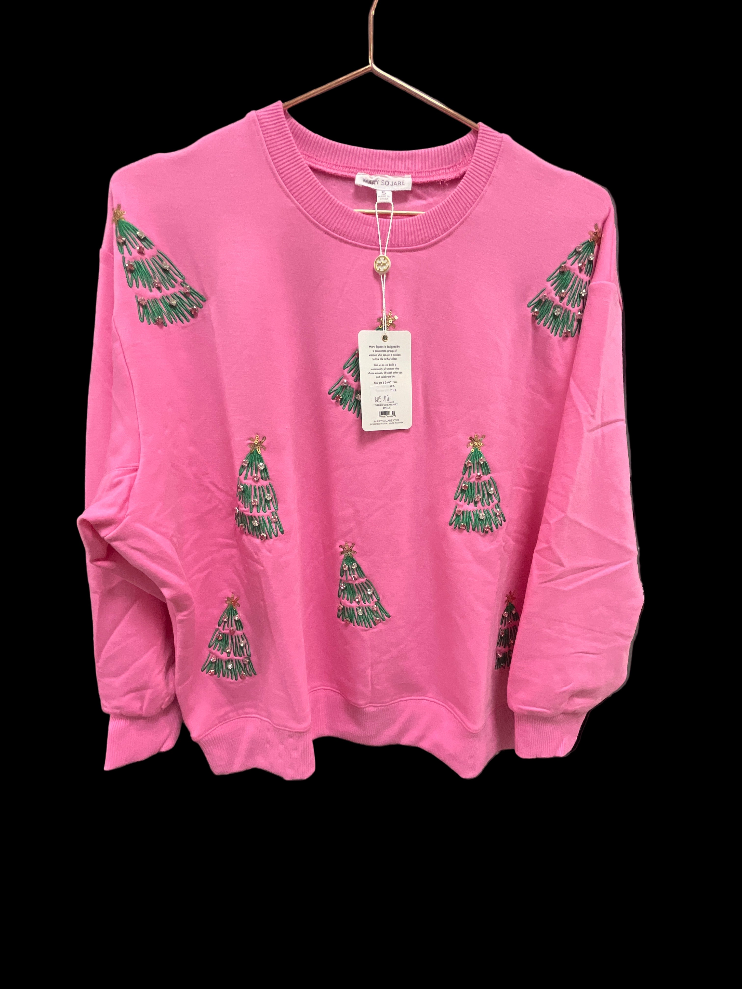 PINK SWEATSHIRT SARAH GREEN TREES