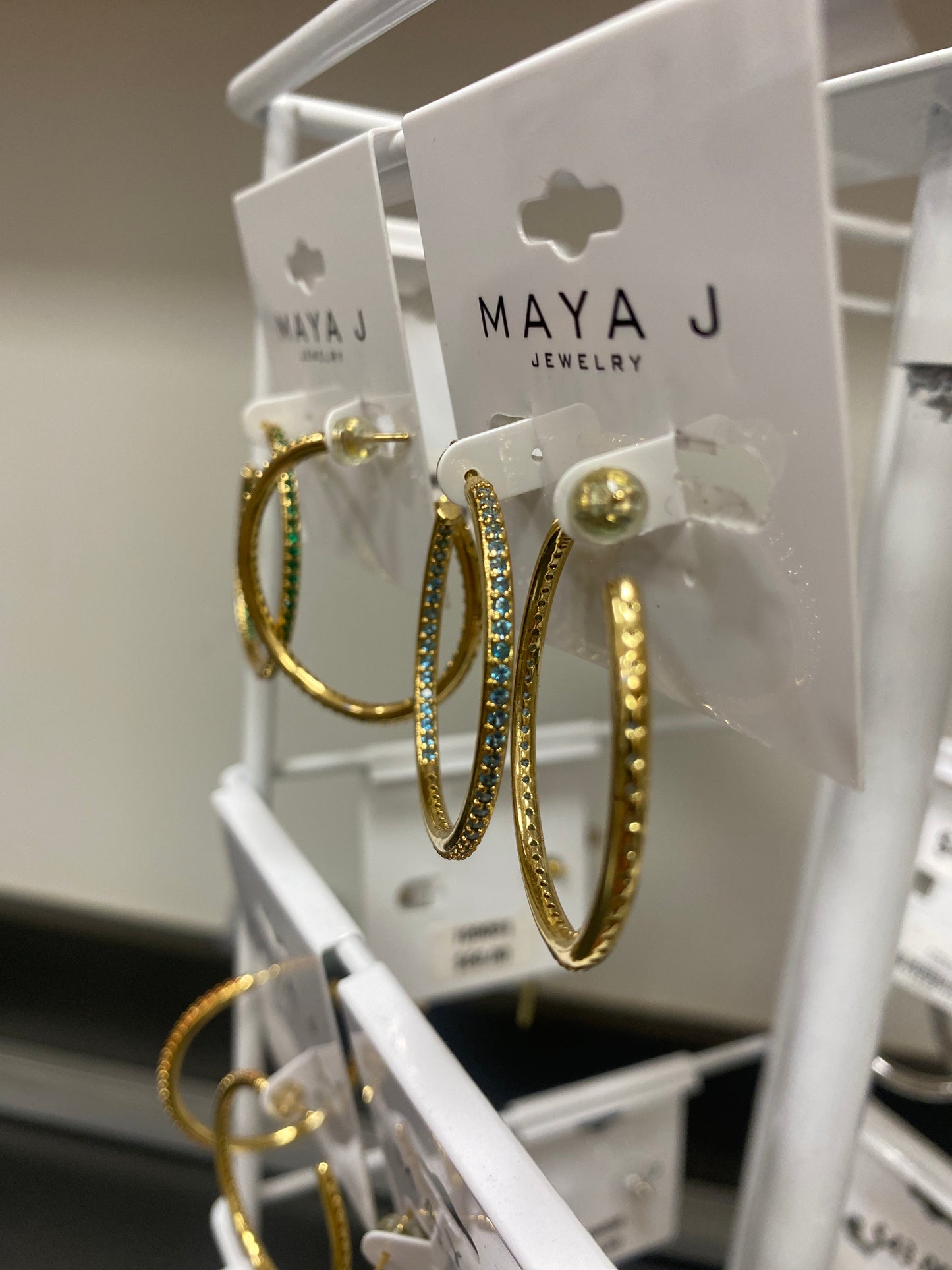 GOLD HOOPS -BLUE